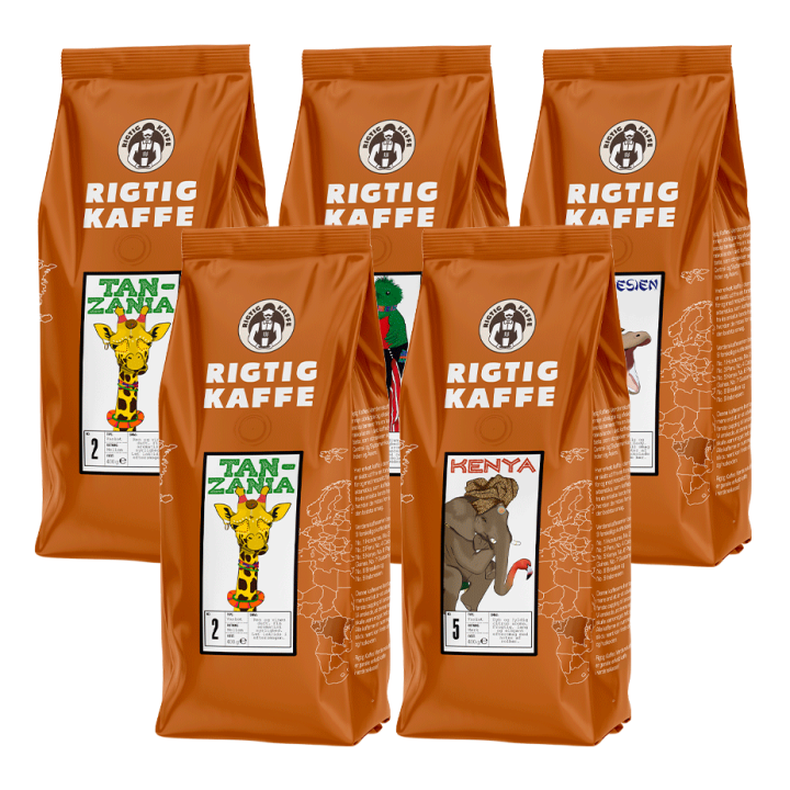 Rigtig Kaffe Mixpakke 2kg Hele kaffebønner