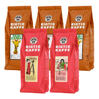 Rigtig Kaffe Mixpakke 2,2kg Hele kaffebønner