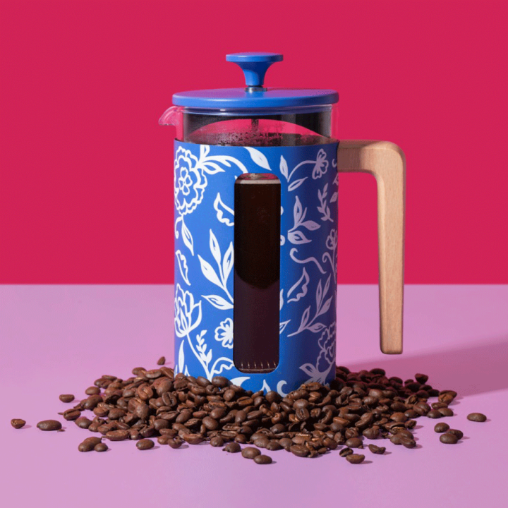 La Cafetière Pisa 8 Kop. Stempelkande Blu Fiorato