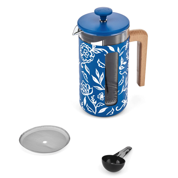 La Cafetière Pisa 8 Kop. Stempelkande Blu Fiorato