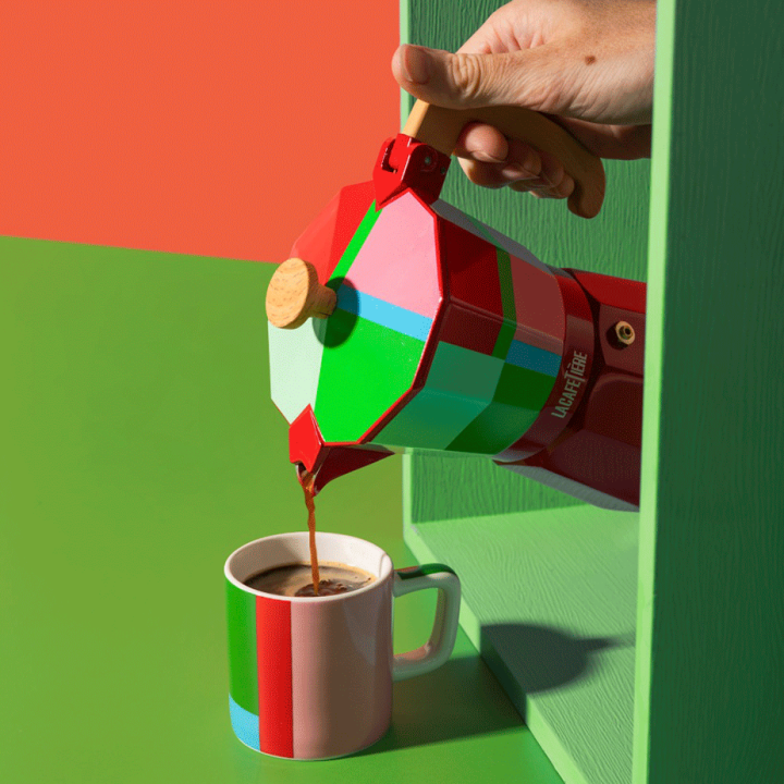 La Cafetiére Keramisk Espressokop Rød & Lyserød Utopian Lines 12 cl 1 Stk