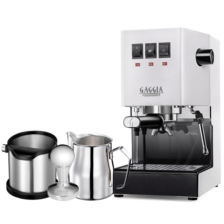 Gaggia Classic E24 Hvid Espressomaskine Inkl. Baristaudstyr