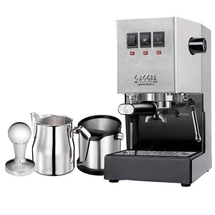 Gaggia Classic E24 Stål Espressomaskine Inkl. Baristaudstyr