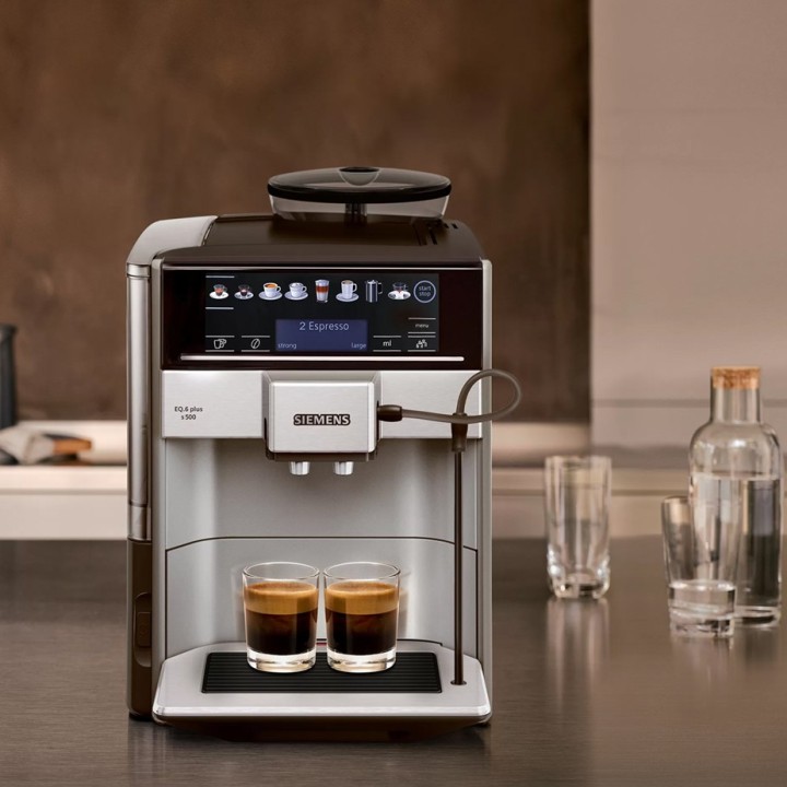 Siemens TE655203RW EQ6 Plus s500 Espressomaskine Inkl. Mælkebeholder & 3kg Rigtig Kaffe Hele kaffebønner