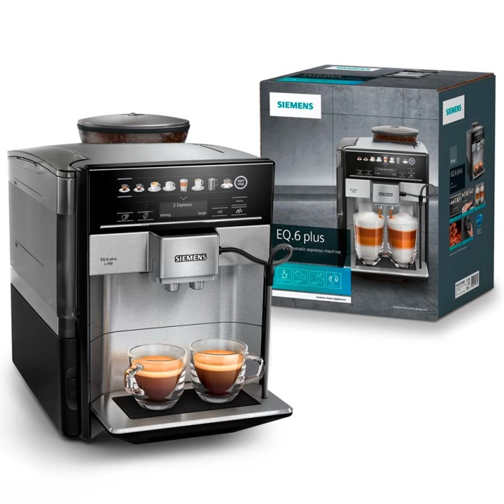 Siemens TE657313RW EQ6 Plus s700 Espressomaskine Inkl. Mælkebeholder & 3kg Rigtig Kaffe Hele kaffebønner