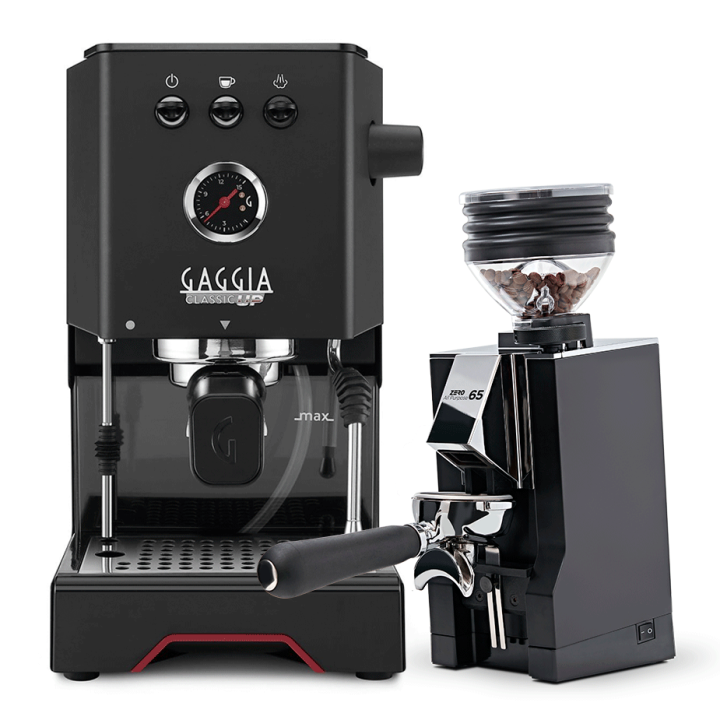 Gaggia Classic UP Sort Espressomaskine Inkl. Eureka Mignon Zero 65 Mat Sort Espressokværn