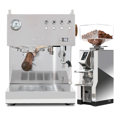 Ascaso Steel Duo PID Polerat Stål Espressomaskin inkl. Eureka Mignon Libra 55 Chrome Espressokvarn