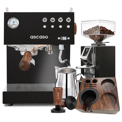 Ascaso Steel Duo PID Svart Espressomaskin inkl. Eureka Mignon Libra 55 Krom/Mattsvart Espressokvarn & Baristautrustning