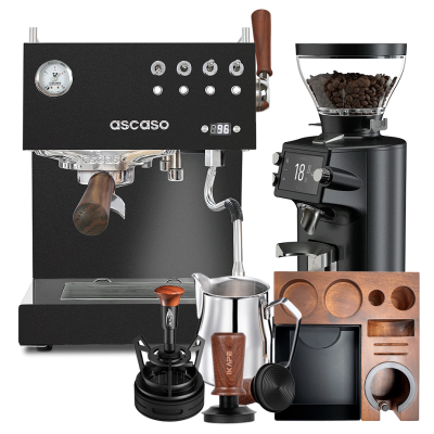 Ascaso Steel Duo Plus Black Espressomaskin inkl. Mahlkönig E64 WS Espressokvarn Svart & Baristautrustning