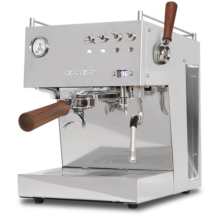 Ascaso Steel Duo Plus Poleret Stål Espressomaskine Inkl. Mahlkönig E64 WS Espressokværn Sort & Baristaudstyr