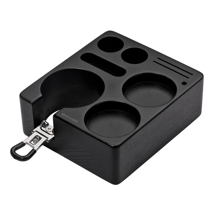 Normcore Kompakt Espresso Tamper Station Sort Asketræ 58 mm