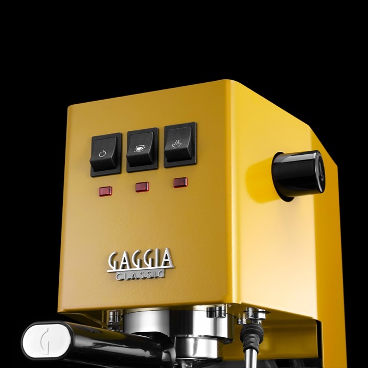 Gaggia Classic E24 Sunshine Yellow Espressomaskine Inkl. Eureka Mignon Zero 65 Speedy Mat Sort Espressokværn