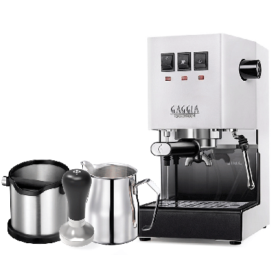 Gaggia Classic E24 Vit Espressomaskin inkl. Baristautrustning