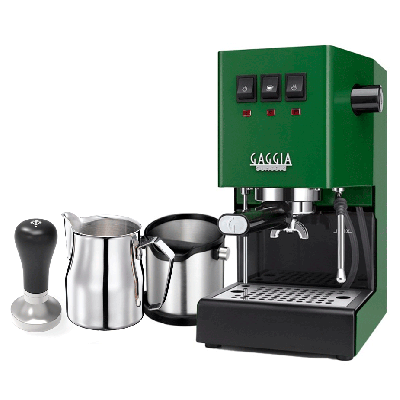 Gaggia Classic E24 Jungle Green Espressomaskin inkl. Baristautrustning