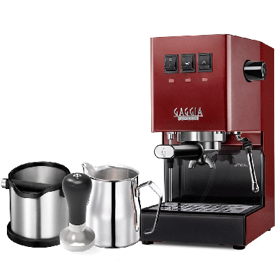 Gaggia Classic E24 Röd Espressomaskin inkl. Baristautrustning