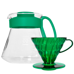 Hario V60 filterbryggningsset grön Inkl. Range Server 0,6 L, Dripper 2 koppar & filter