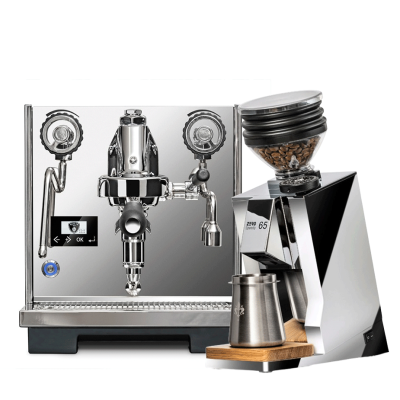 Eureka Constanza R espressomaskin Inox Polished Inkl. Eureka Mignon Zero 65 Speedy Chrome espressokvarn