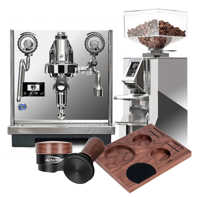 Eureka Constanza R espressomaskin Inox Polished Inkl. Eureka Mignon Libra 55 Chrome espressokvarn & baristatillbehör