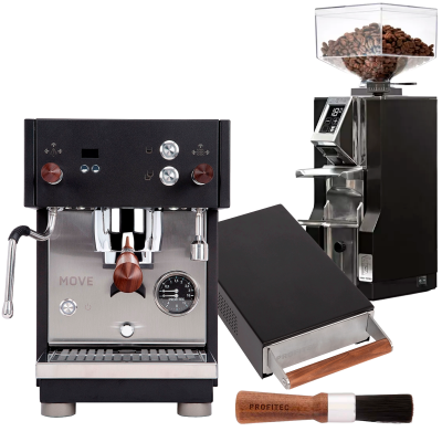 Profitec MOVE espressomaskin - Exclusive Line Inkl. Eureka Mignon Libra 55 kvarn, Profitec rengöringsborste & Knockbox