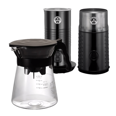 Hario V60-02 Drip-In Server 0,7 L Inkl. House Of Barista Elektrisk kaffekvarn & mjölkskummare
