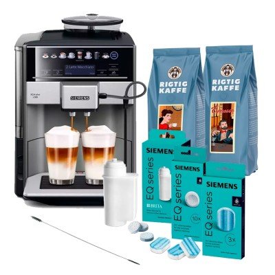 Siemens TE655203RW EQ6 Plus s500 espressomaskin Inkl. skötselpaket och 1 Kg hela kaffebönor