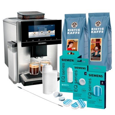 Siemens TQ903R03 EQ900 espressomaskin Inkl. skötselpaket och 1 Kg hela kaffebönor