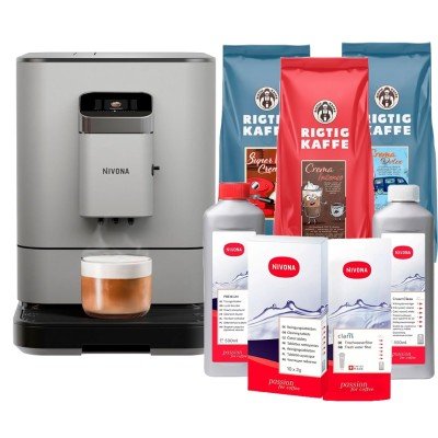 Nivona NIVO 7105 Grå espressomaskin Inkl. skötselpaket & 3kg hela kaffebönor