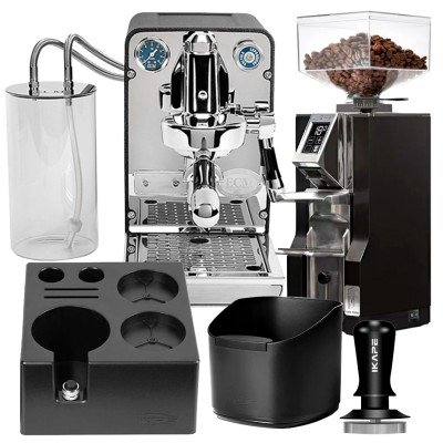 ECM Puristika Anthracite espressomaskin Inkl. Eureka Mignon Libra 55 espressokvarn, Knockbox, Tamper & Tamper Station