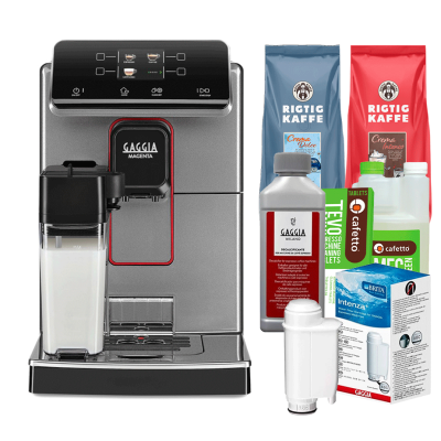 Gaggia Magenta Prestige Glazed Grey espressomaskin Inkl. skötselpaket & 2kg  Rigtig Kaffe hela kaffebönor