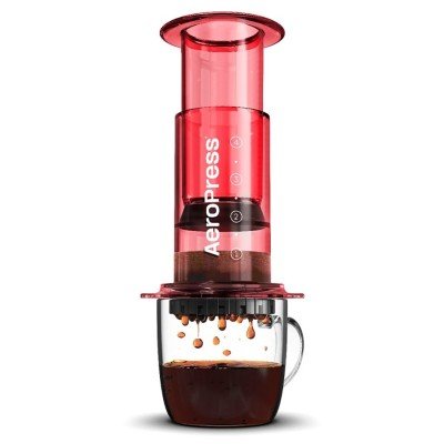 AeroPress Clear röd resebryggare