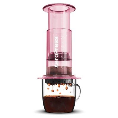 AeroPress Clear Pink resebryggare
