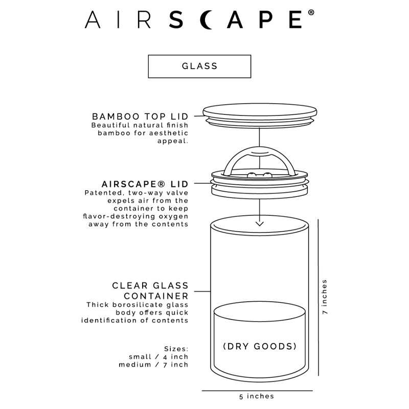 Airscape Kaffebeholder i Glas 250g