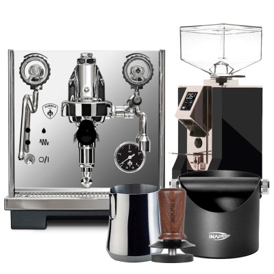 Eureka Pura R Inox Polished espressomaskin Inkl. Eureka Mignon Specialita espressokvarn & baristautrustning