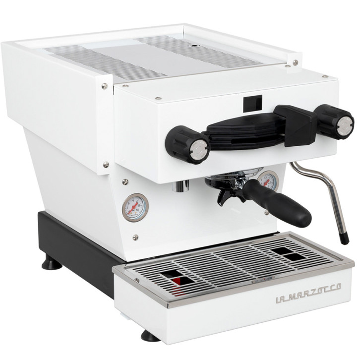 La Marzocco Linea Mini R vit espressomaskin Inkl. Eureka Atom W 65 Casa matt svart espressokvarn