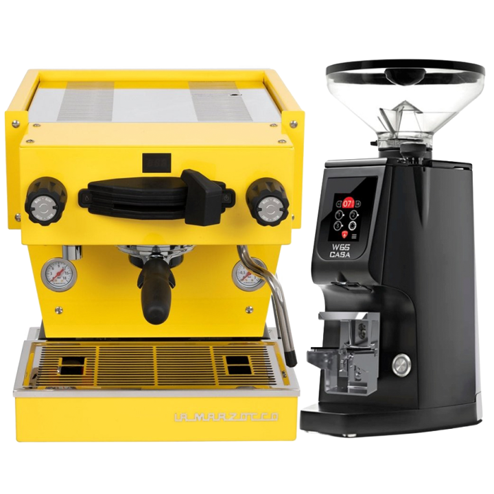 La Marzocco Linea Mini R Gul espressomaskin Inkl. Eureka Atom W 65 Casa matt svart espressokvarn