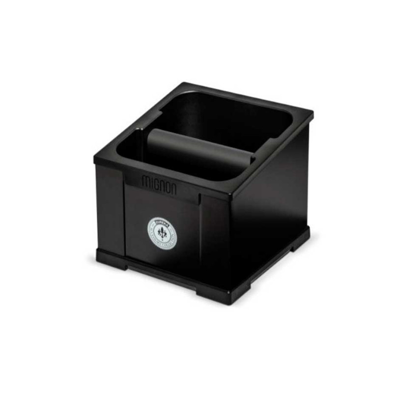 Eureka Mignon Knock Box Sort Inkl. Eureka Tamper Perfect Grip Sort 58 mm