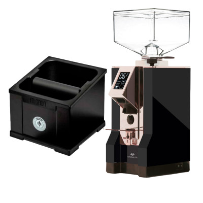 Eureka Mignon Specialita svart/Chrome espressokvarn Inkl. Mignon Knock Box svart