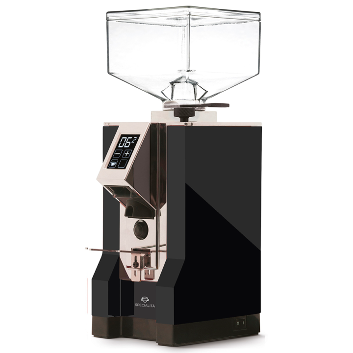 Eureka Mignon Specialita svart/Chrome espressokvarn Inkl. Mignon Knock Box svart