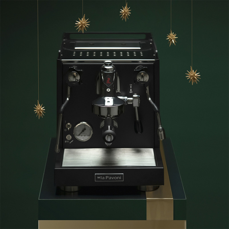 La Pavoni Mini Cellini Svart LPSMCB01EU Espressomaskin Inkl. Eureka Mignon Specialita Svart/Krom Espressokvarn