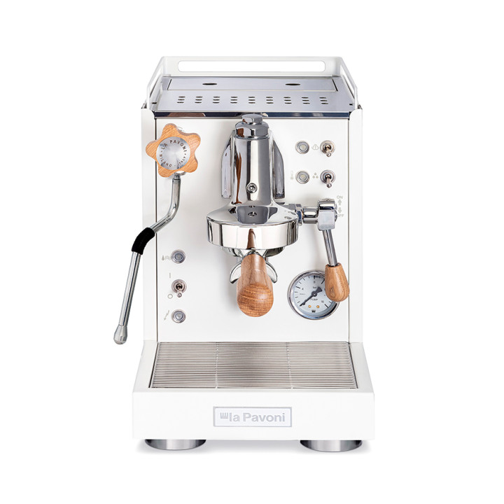 La Pavoni Mini Cellini Vit LPSMCW01EU Espressomaskin Inkl. Eureka Mignon Specialita Vit Espressokvarn