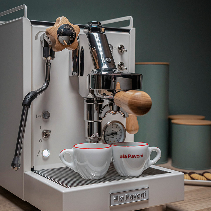 La Pavoni Mini Cellini Vit LPSMCW01EU Espressomaskin Inkl. Eureka Mignon Specialita Vit Espressokvarn