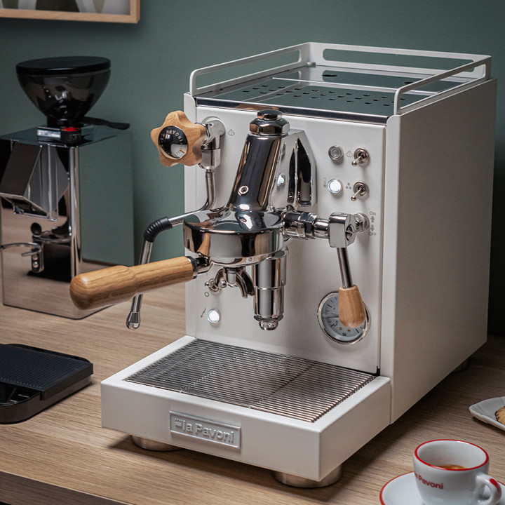 La Pavoni Mini Cellini Vit LPSMCW01EU Espressomaskin Inkl. Eureka Mignon Specialita Vit Espressokvarn