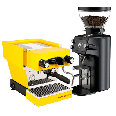 La Marzocco Linea Micra Gul Espressomaskin Inkl. Mahlkönig E64 WS Svart Espressokvarn