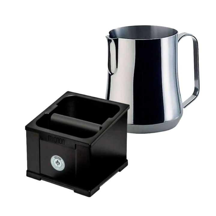 Eureka Mignon Knock Box Sort Inkl. Motta Aurora Mælkekande 0,5L