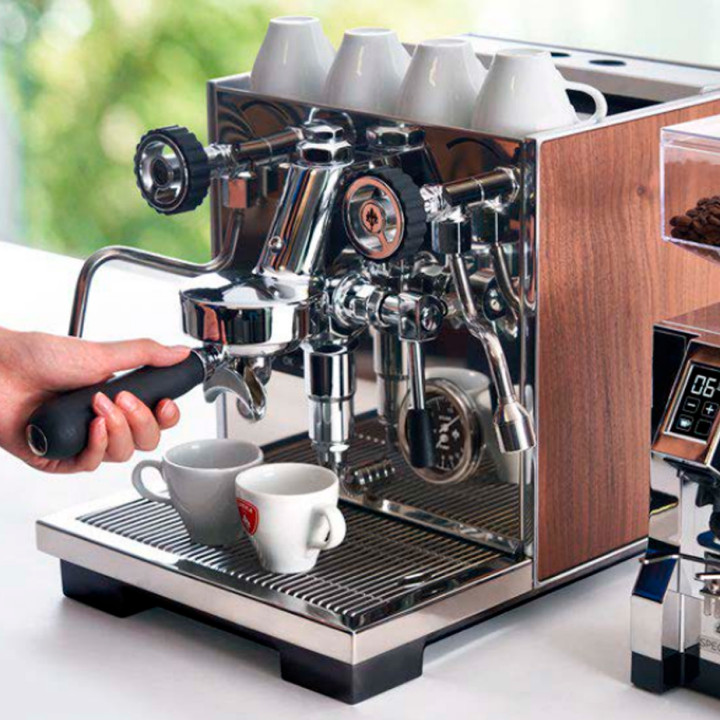 Eureka Costanza R Valnöt Espressomaskin Inkl. Eureka Mignon Specialita & Baristautrustning