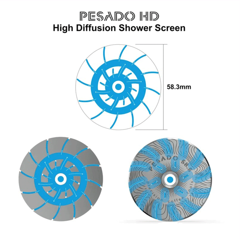Pesado High Diffusion Brusehoved Til E61 Gruppehoved
