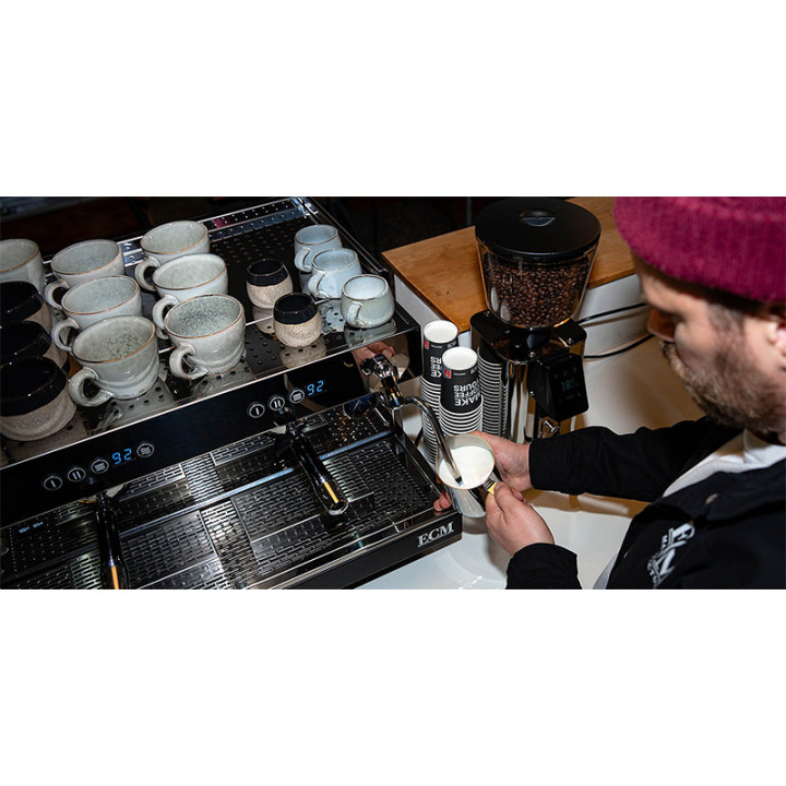 ECM Discover 2GR Professionel Sort Dual Boiler-espressomaskine Inkl. Mahlkönig E65W GbS Sort Espressokværn