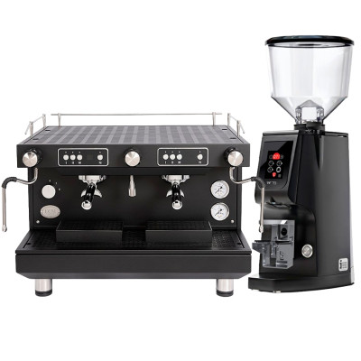 ECM Compact HX-2 PID  Proffesionel 2 Gr. Sort Espressomaskine Inkl. Eureka Atom W 75 Mat Sort Espressokværn