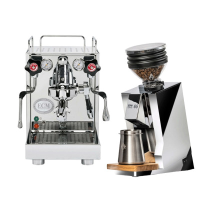 ECM Mechanika VI Slim Espressomaskine Inkl. Eureka Mignon Zero 65 Speedy Chrome Espressokværn