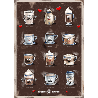 Rigtig Kaffe COFFEE DRINKS Poster 50x70cm